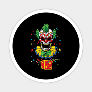 Dia De Los Muertos Creepy Clown Carnival Jester Magnet